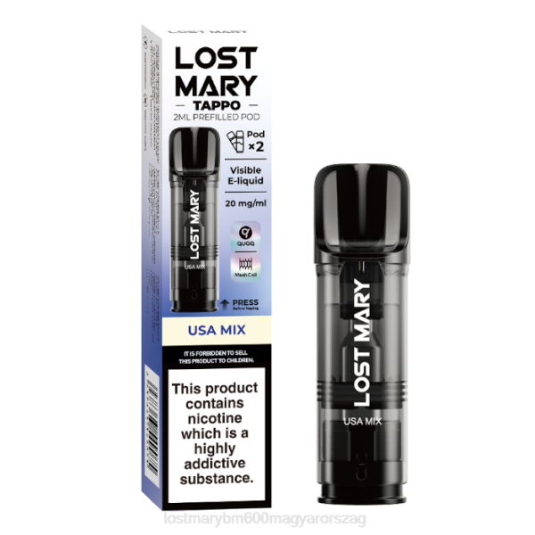 LOST MARY bm600 magyarország elveszett mary tappo előretöltött hüvelyek - 20 mg - 2 db NFR4184 usa mix